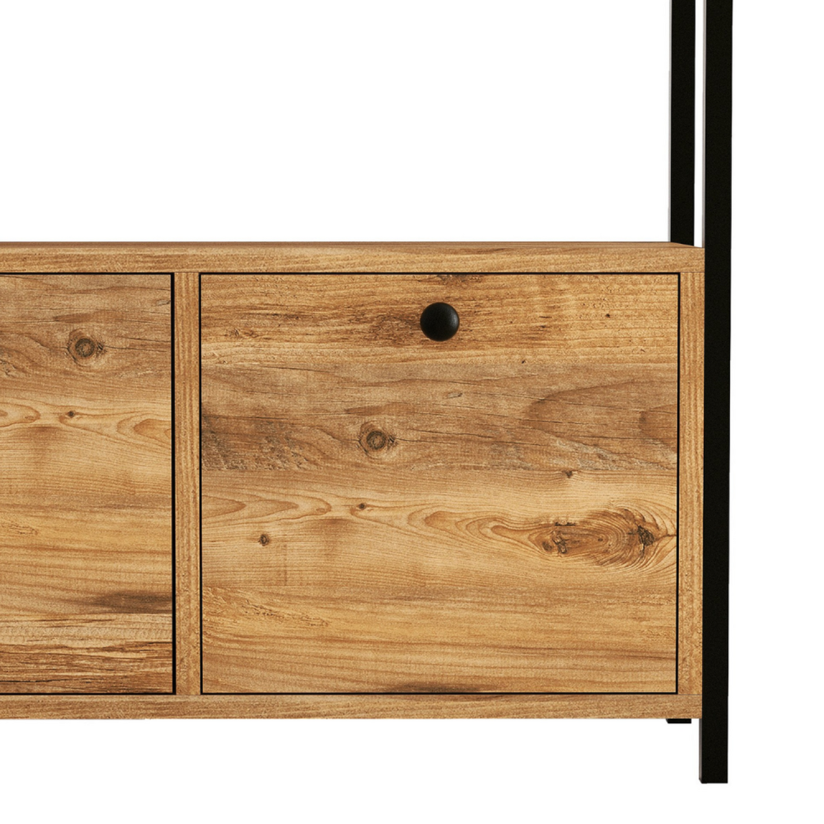 CONCEPT USINE Buffet 3 portes style industriel bois-noir DRAGOR