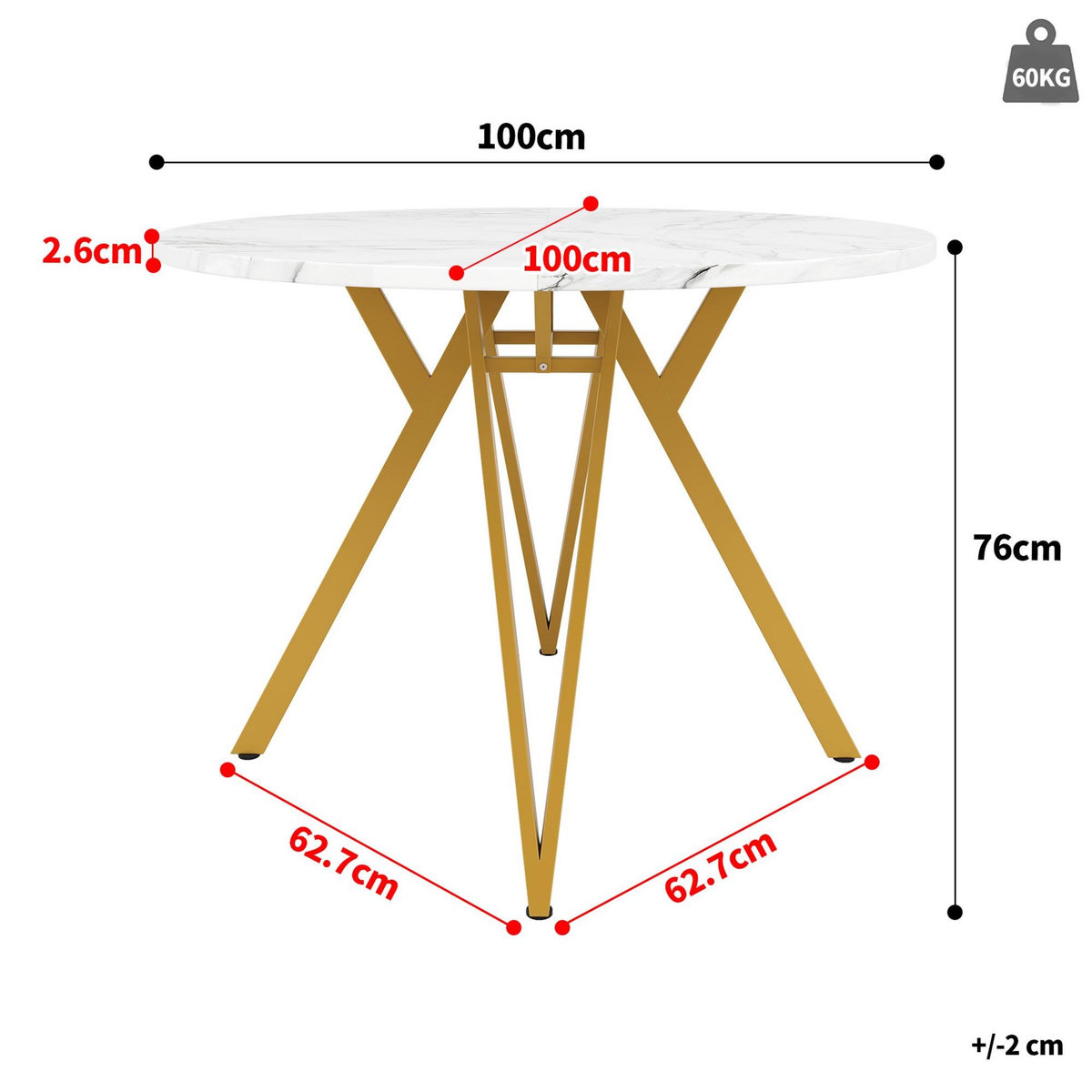 MERAX Table à manger ronde