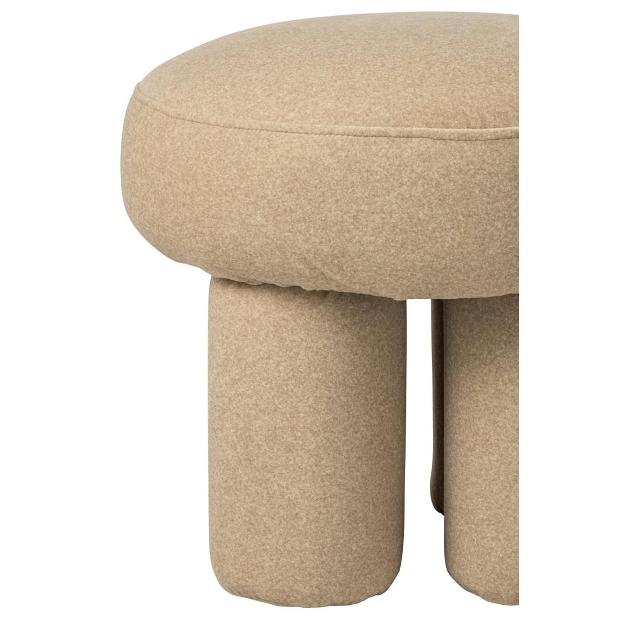 Voir la diapositive 4 : J-LINE Pouf rond sur pieds  toffee  48cm beige clair