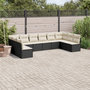 Voir la diapositive 1 : VIDAXL Salon de jardin 10 pcs avec coussins noir resine tressee