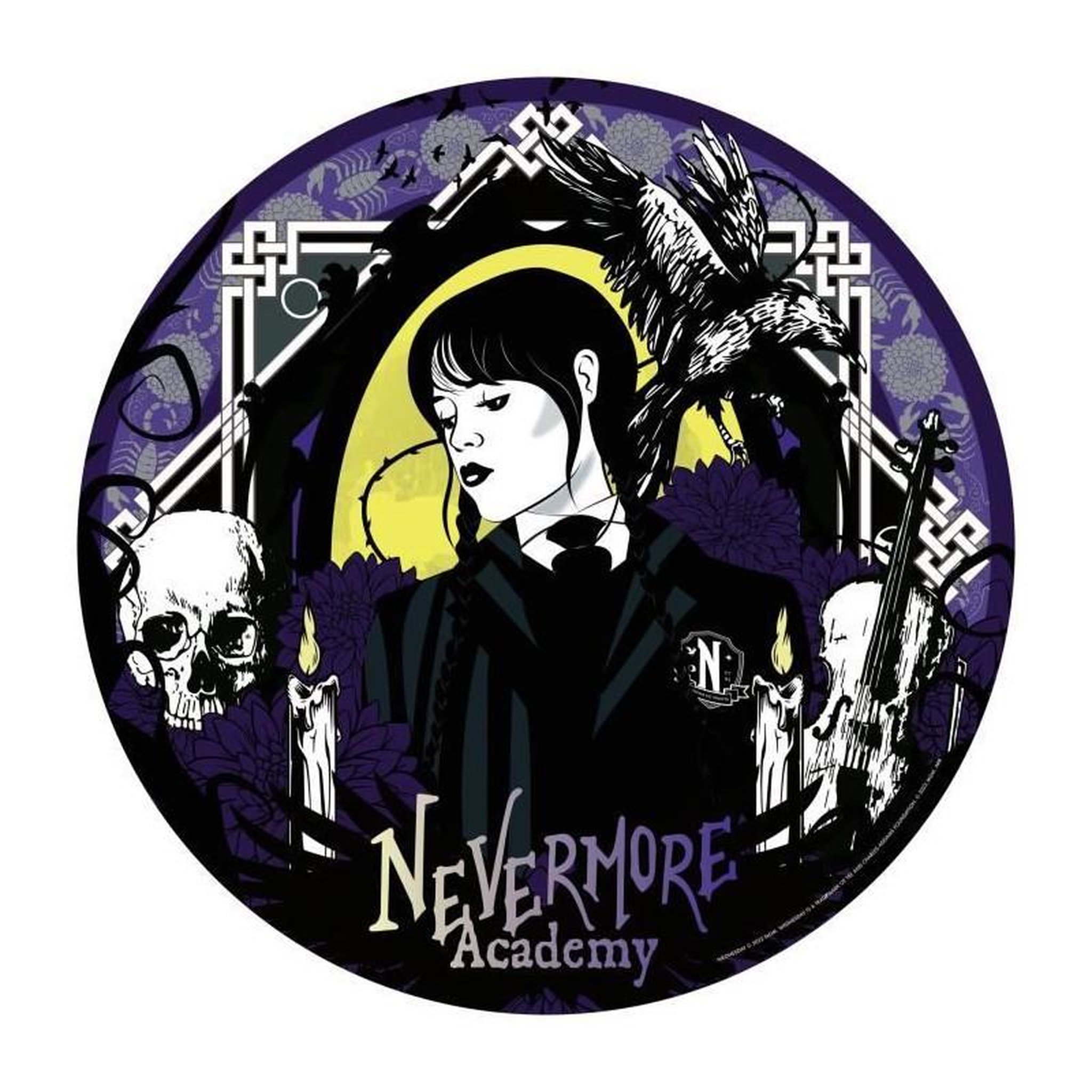 Voir la diapositive 2 : RAVENSBURGER Puzzle rond 500 pièces - Mercredi Adams - Dessins animés et BD - Ravensburger - Dès 10 ans