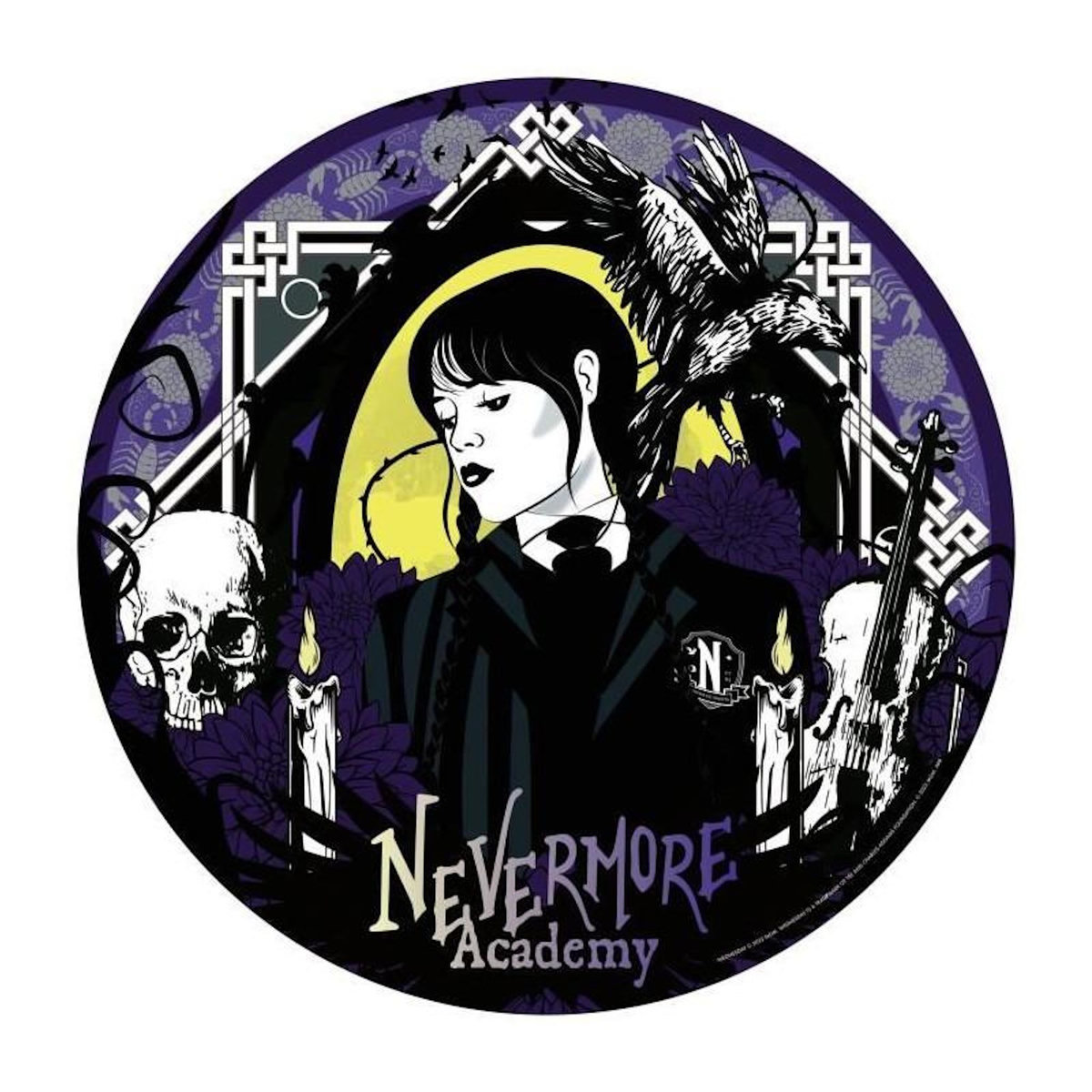 RAVENSBURGER Puzzle rond 500 pièces - Mercredi Adams - Dessins animés et BD - Ravensburger - Dès 10 ans