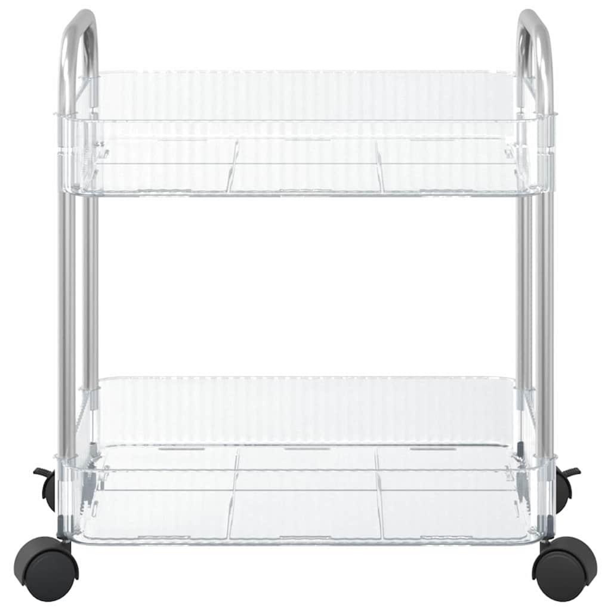 Voir la diapositive 4 : VIDAXL Chariot de rangement a 2 niveaux transparent acrylique
