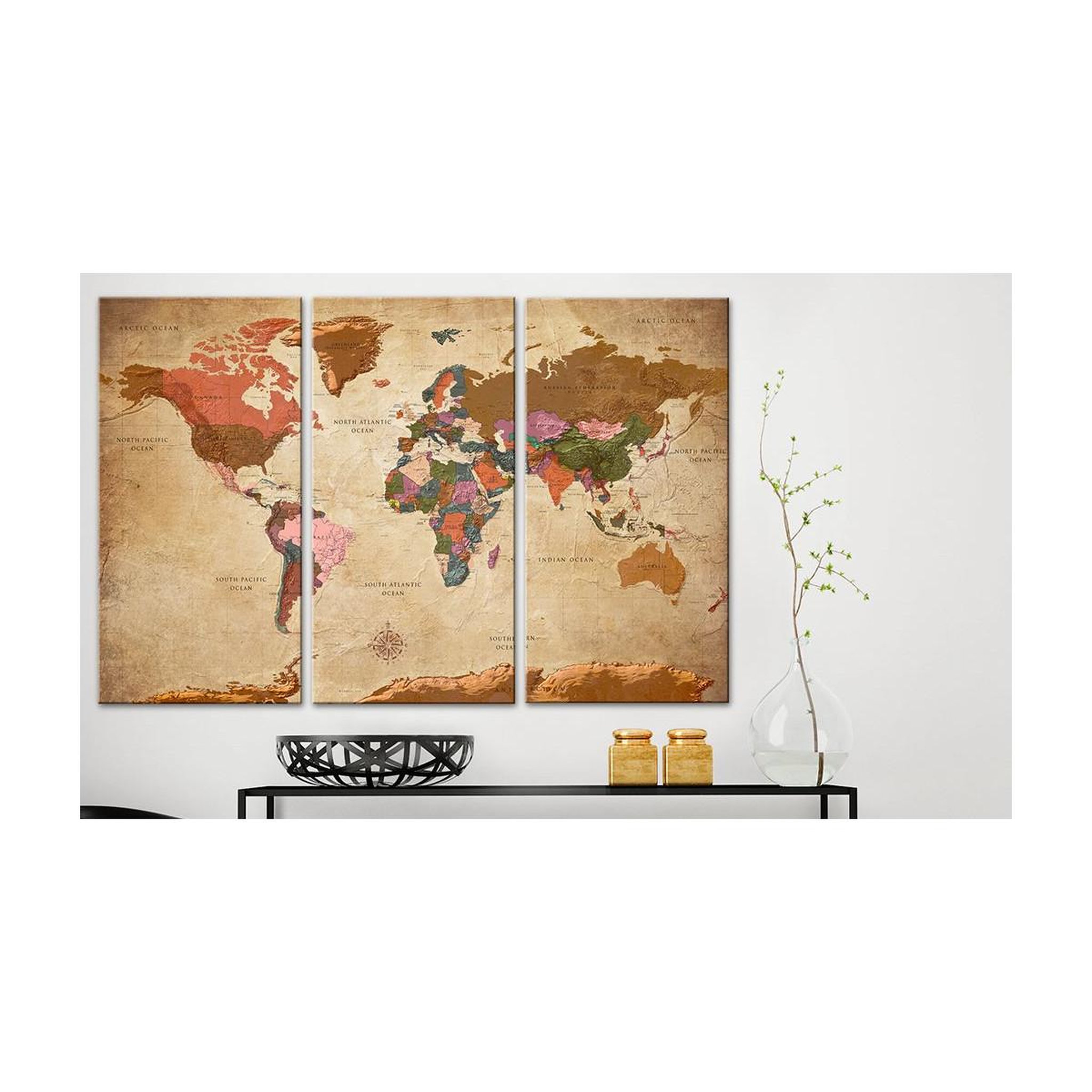 Voir la diapositive 2 : Paris Prix Tableau Imprimé  Maps : Brown Elegance