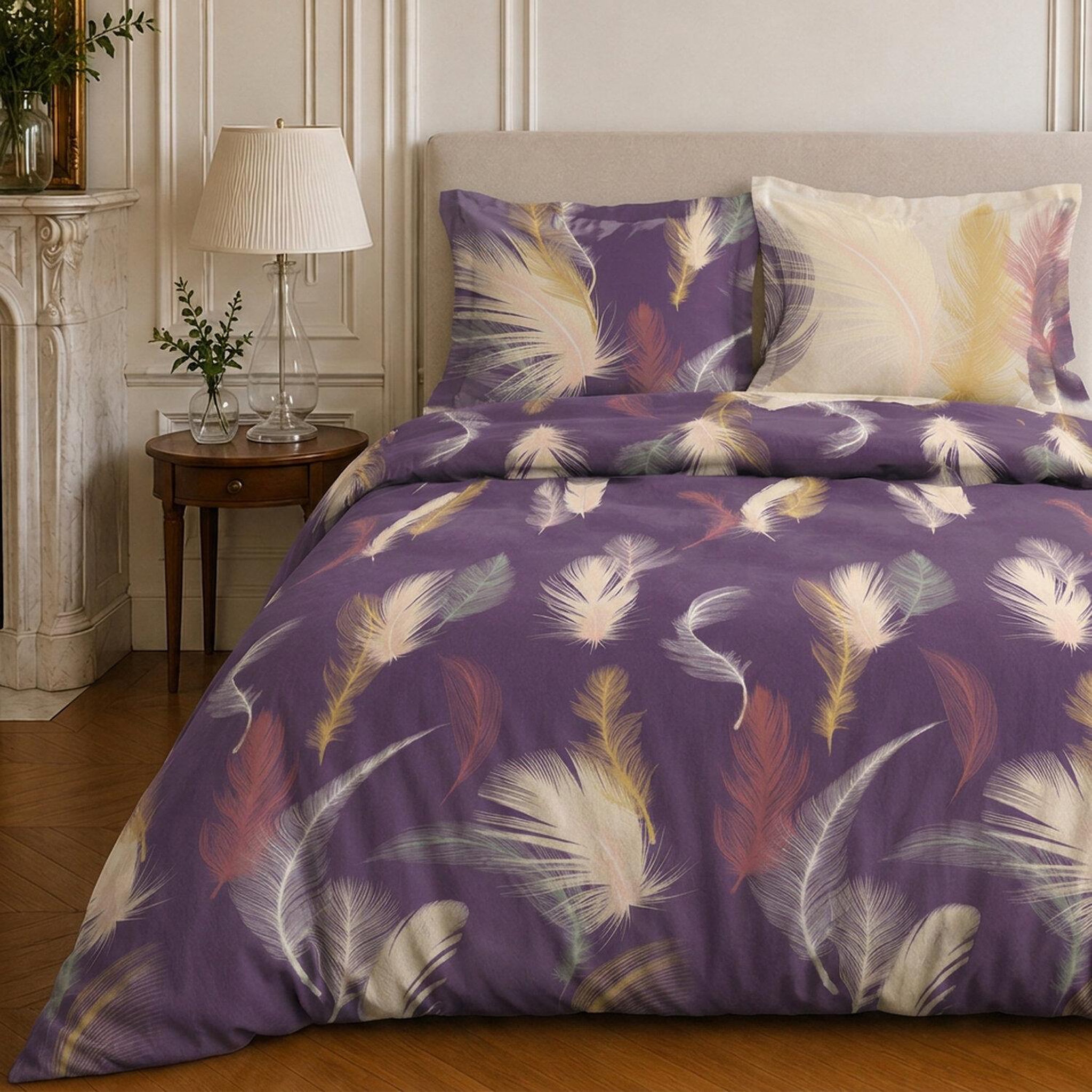 Voir la diapositive 3 : Home collection Parure housse de couette imprimée 100% coton 57 fils - winter