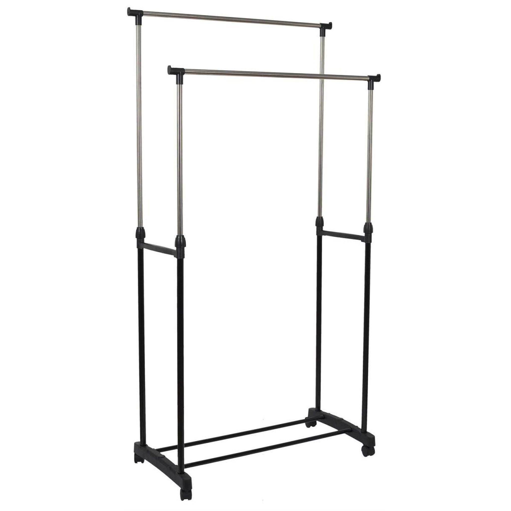 Je cherche une idee Portant à vêtements roulettes  double  160cm noir