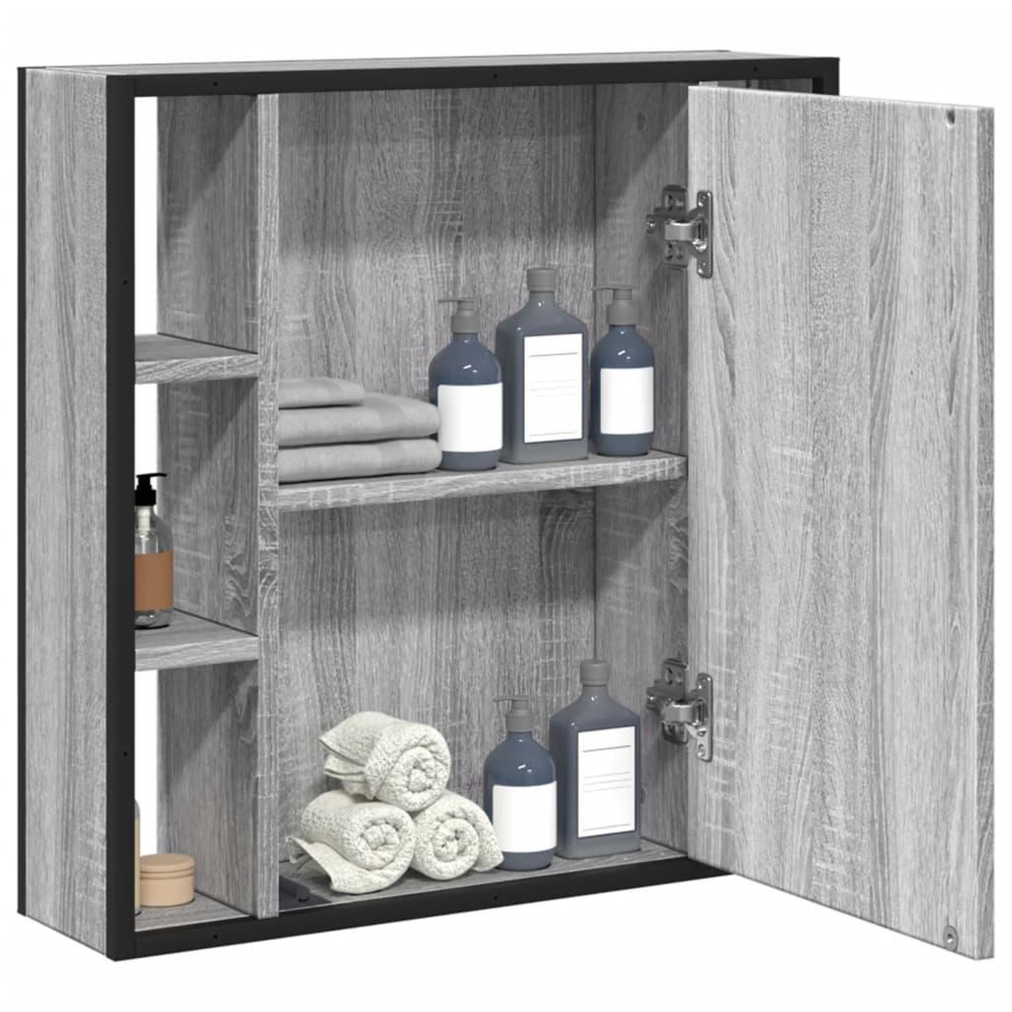 Voir la diapositive 4 : VIDAXL Armoire a miroir de salle de bain sonoma gris bois d'ingenierie
