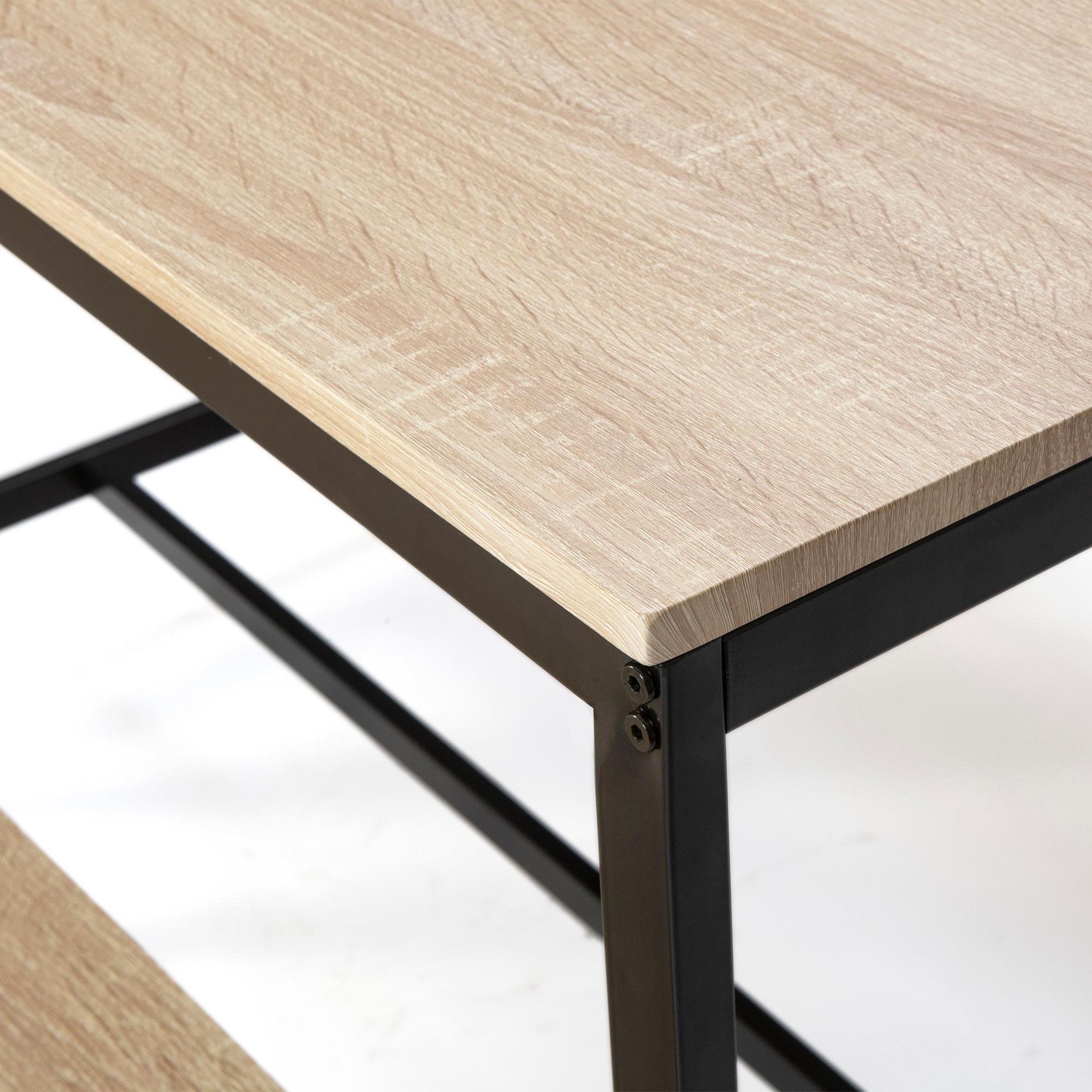 Voir la diapositive 3 : VS VENTA-STOCK Ensemble Table et 2 bancs Lisboa pour Salle à Manger et Cuisine, Structure métallique