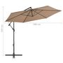 Voir la diapositive 6 : VIDAXL Parasol de jardin en porte-a-faux et poteau en aluminium taupe