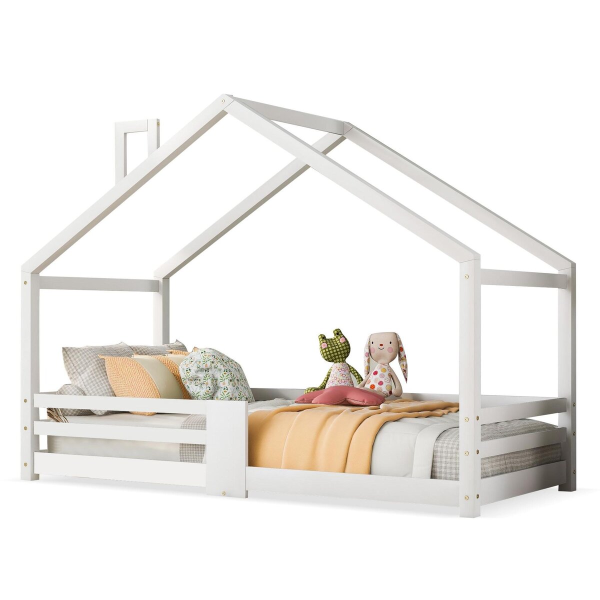 MERAX Lit cabane enfant 90 x 200 cm avec sommier