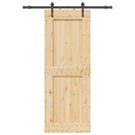 VIDAXL Porte coulissante et kit de quincaillerie 85x210 cm pin massif