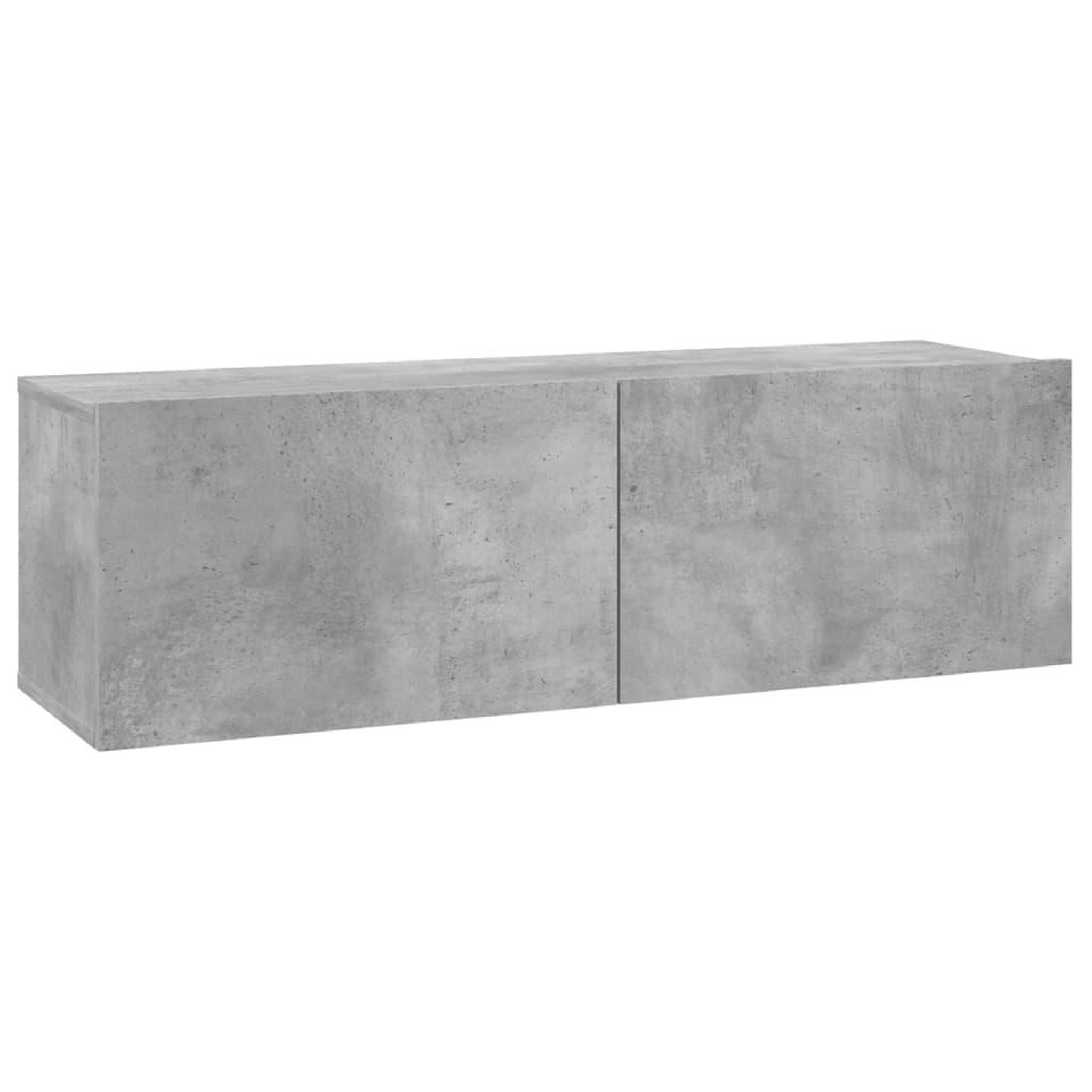 Voir la diapositive 2 : VIDAXL Meuble TV Gris beton 100x30x30 cm Bois d'ingenierie