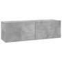 Voir la diapositive 2 : VIDAXL Meuble TV Gris beton 100x30x30 cm Bois d'ingenierie