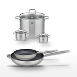 ELO Lot Poêles 24cm & 32cm Elo Profi Therm Platinum et Faitouts 12/14/26cm Elo