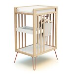 JURABABY Table à langer 2 étagères ONLY en bois 76 x 56 x 94 cm. Coloris disponibles : Jaune, Gris, Orange