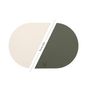 Voir la diapositive 3 : BJORN Set de table ovale réversible - 6 pièces - Cuir recyclé blanc crème et vert de gris
