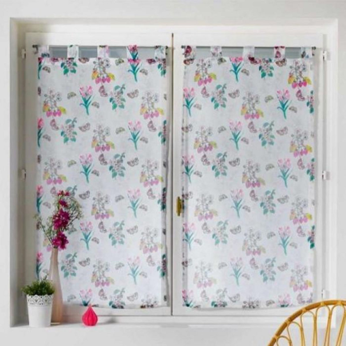 Paris Prix Paire de Voilages  Papila  60x120cm Blanc