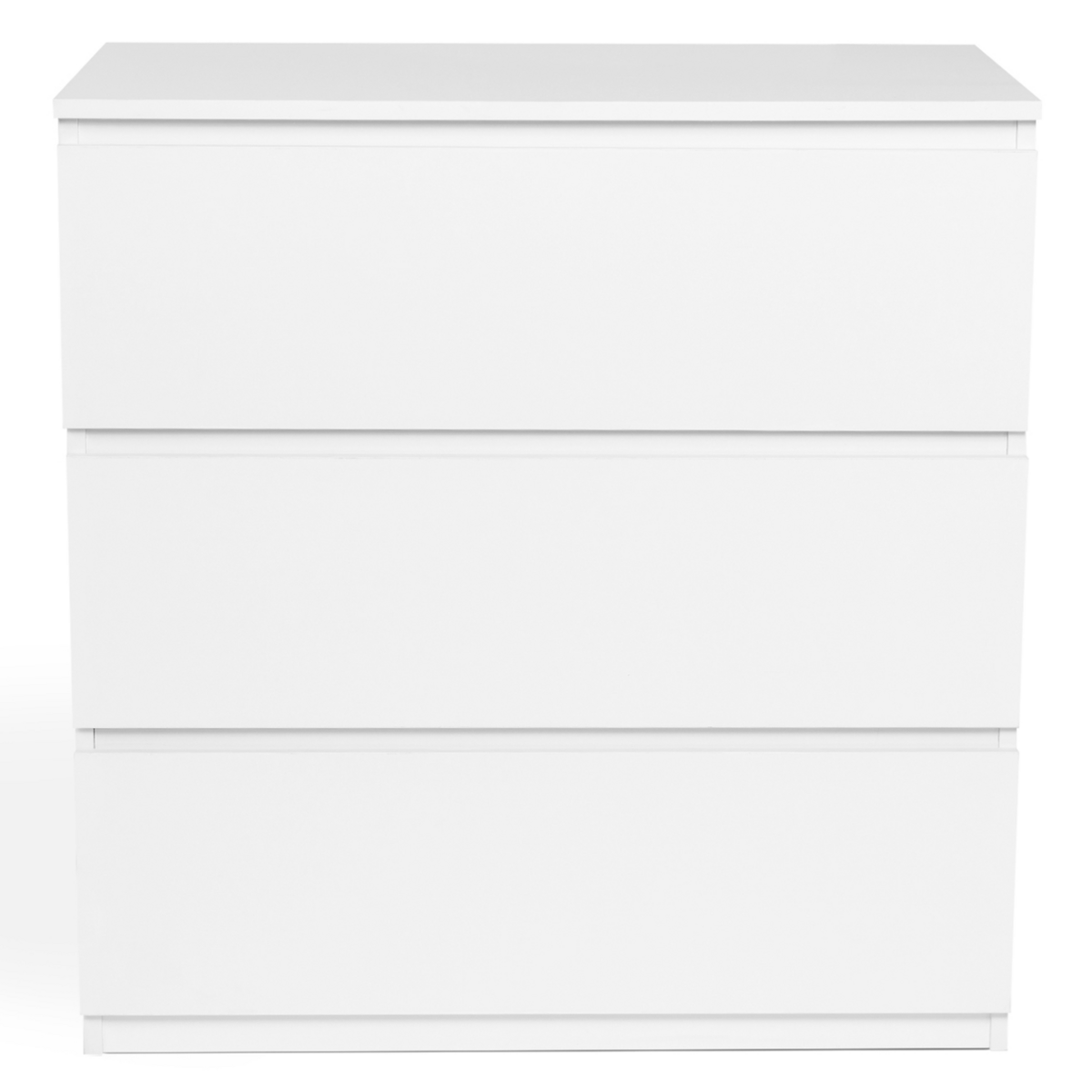 ID MARKET Commode 3 tiroirs TOMI 78 cm bois blanc