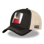 CAPSLAB Casquette Trucker avec filet finitions premium Peanuts Metal 6. Coloris disponibles : Noir
