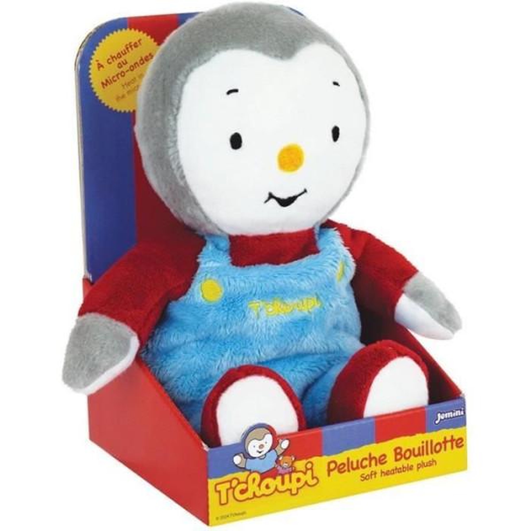 Voir la diapositive 4 : JEMINI T'choupi Peluche Bouillotte +/- 21 cm avec Micro Perles d'Argile - JEMINI - Apaise les maux de ventre et réchauffe.