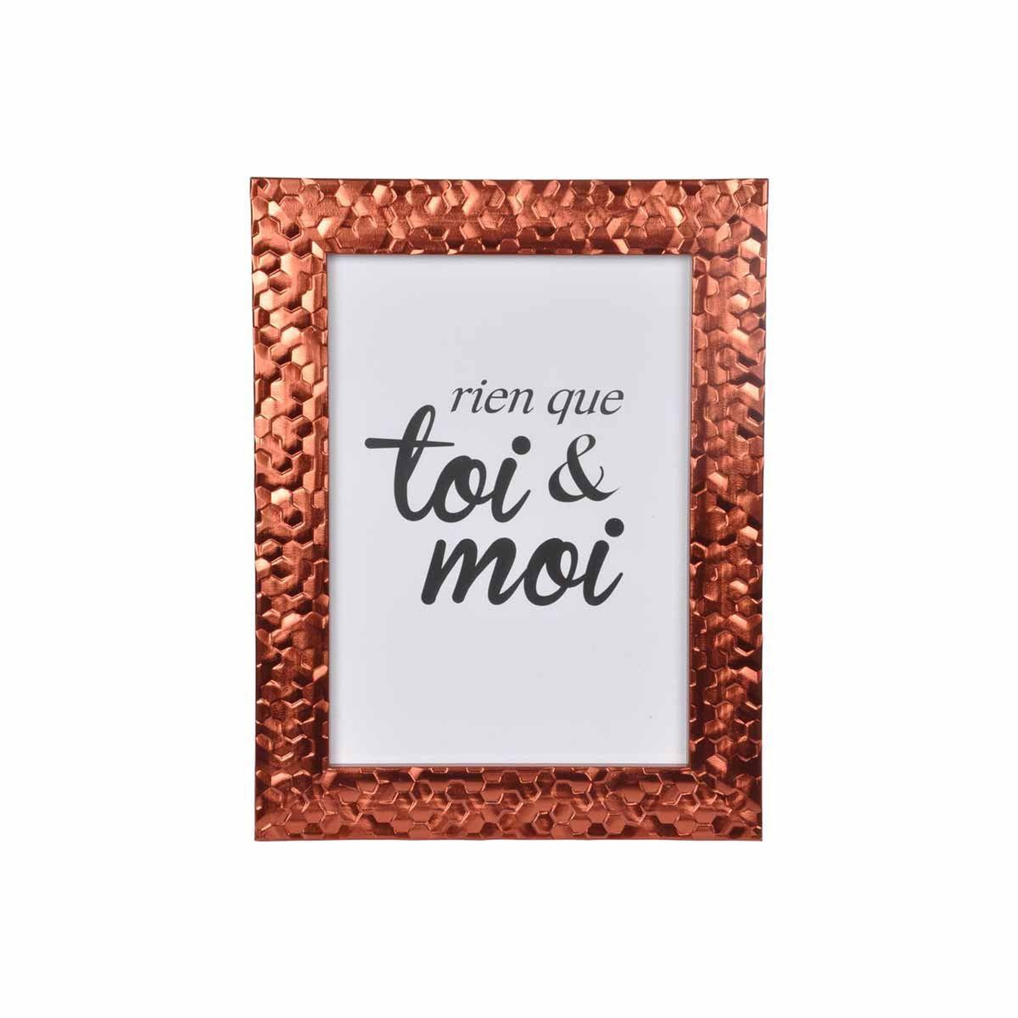 Voir la diapositive 2 : HOMEA Cadre Photo Déco  Martelé  13x18cm Cuivre