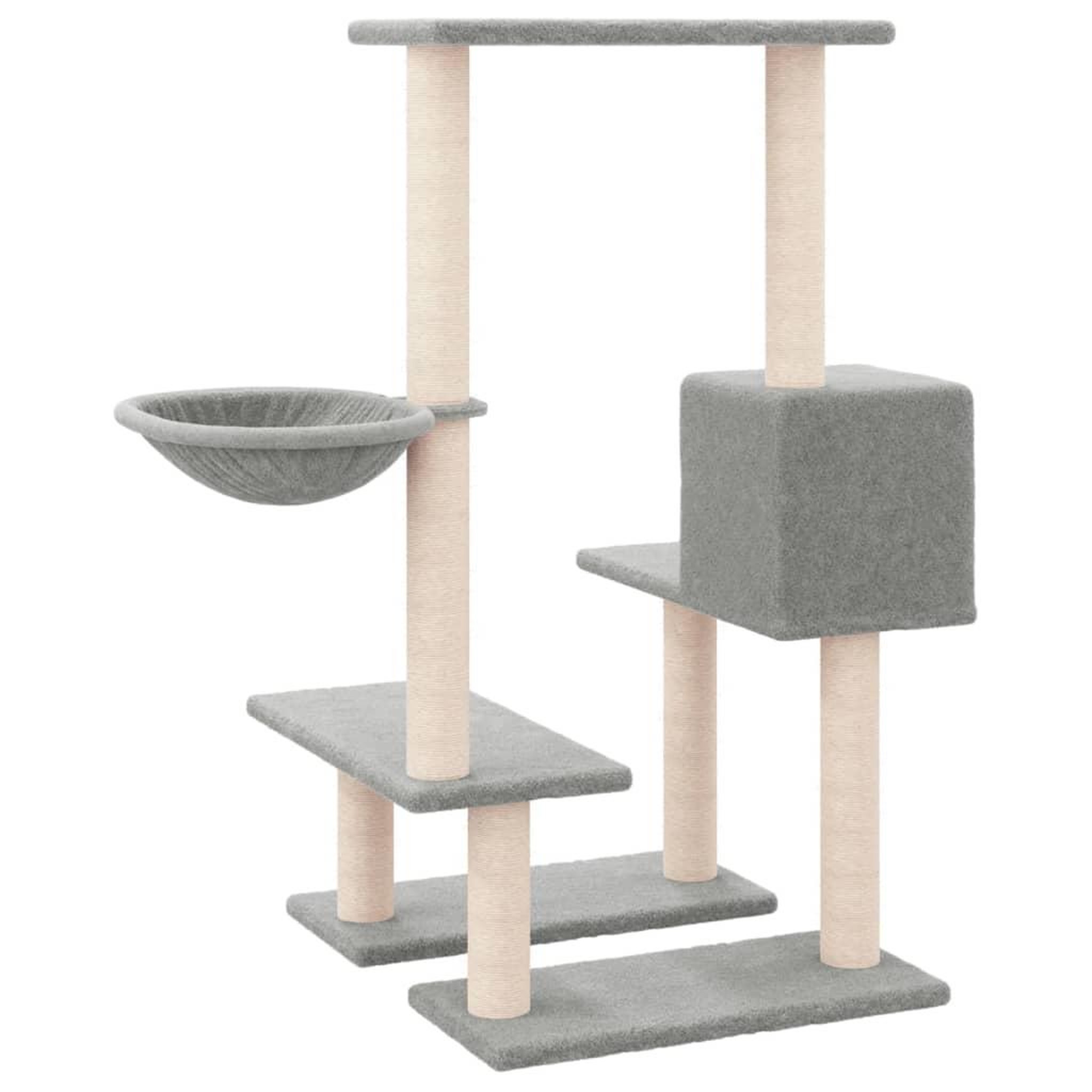 Voir la diapositive 5 : VIDAXL Arbre a chat avec griffoirs en sisal Gris clair 94,5 cm