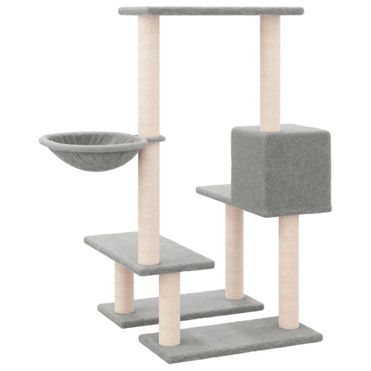 VIDAXL Arbre a chat avec griffoirs en sisal Gris clair 94,5 cm