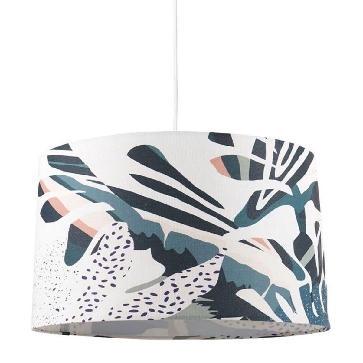 OSTARIA Suspension cylindrique tissu Monstera D40