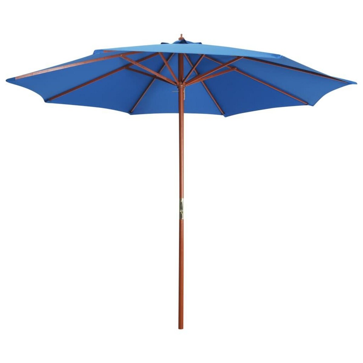VIDAXL Parasol avec mat en bois 300x258 cm Bleu