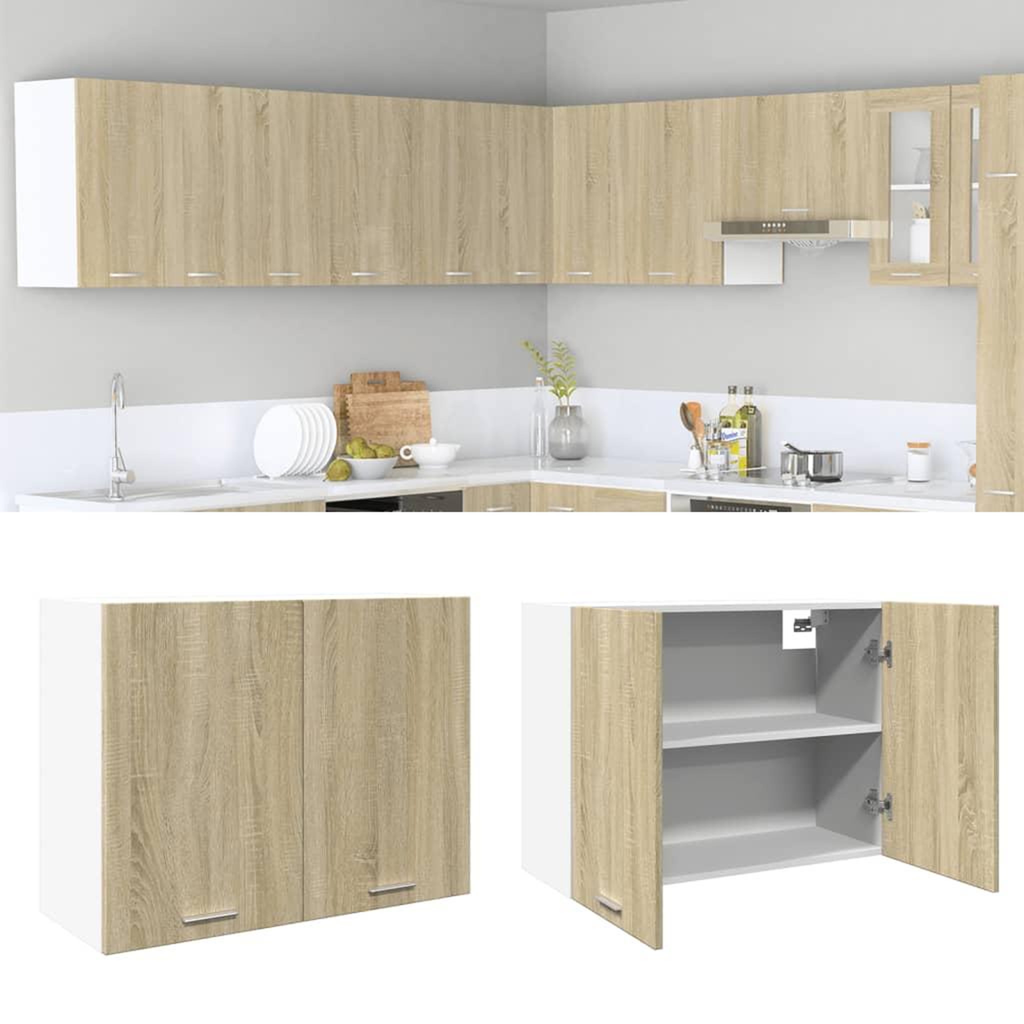 VIDAXL Armoire suspendue Chene sonoma 80x31x60 cm Agglomere
