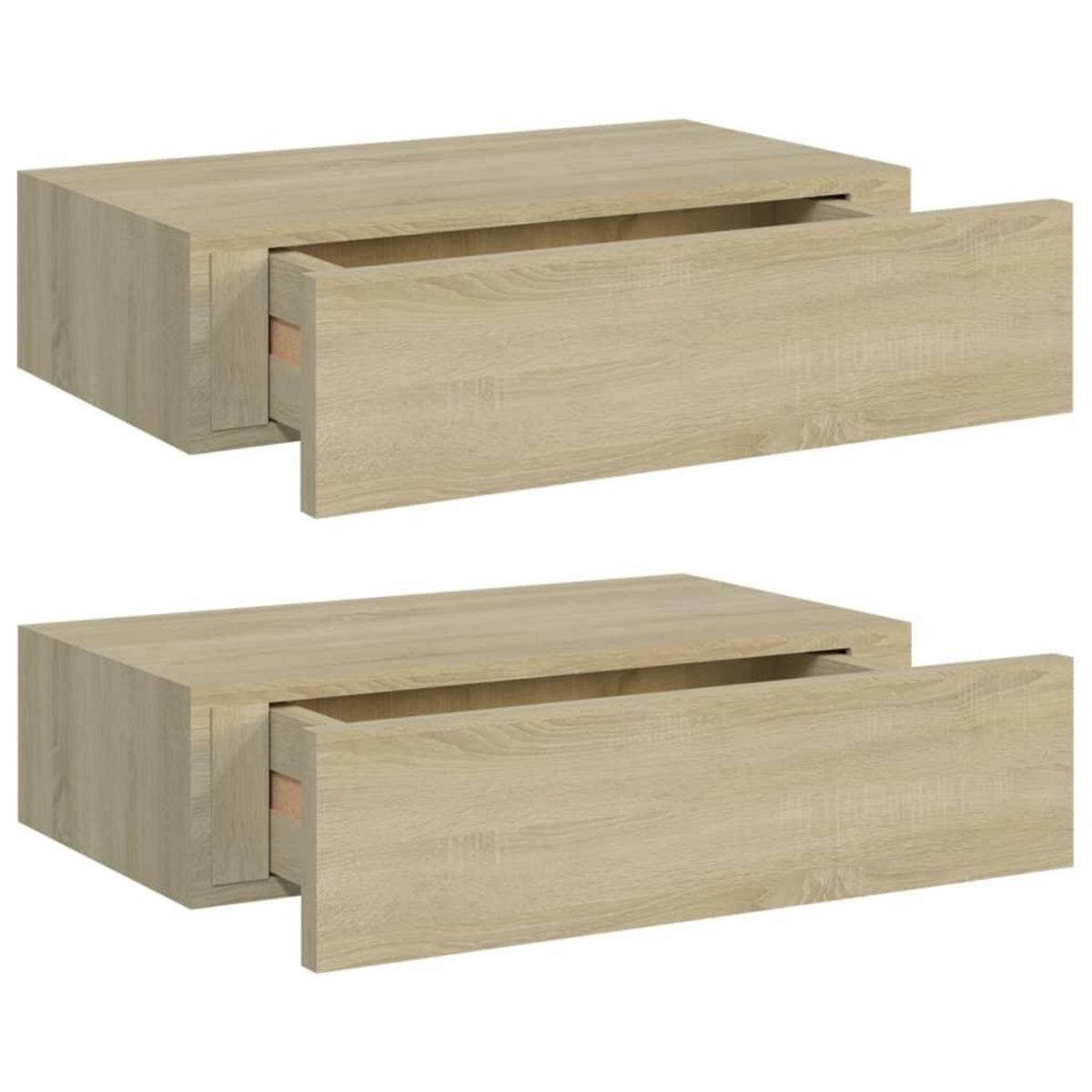 VIDAXL Etageres a tiroirs murales 2 pcs chene 40x23,5x10 cm MDF