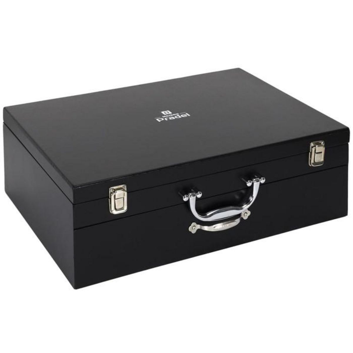 Paris Prix Ménagère 84 Pièces  Coffret Bois  45cm Noir