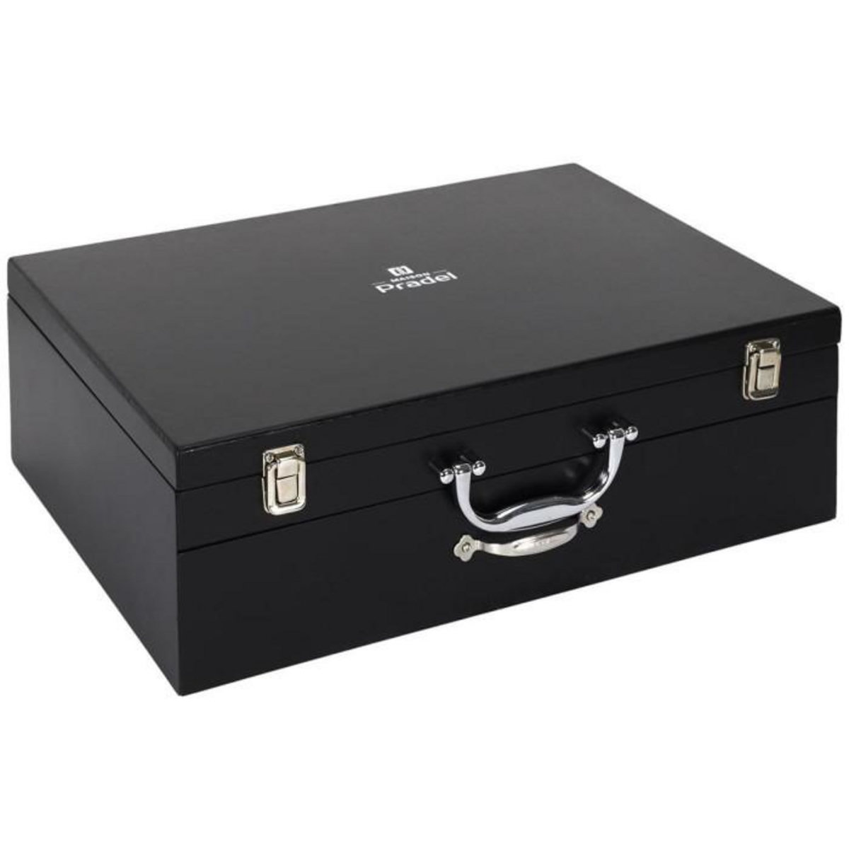 Paris Prix Ménagère 84 Pièces  Coffret Bois  45cm Noir