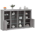 VIDAXL Buffets avec lumieres LED 3 pcs sonoma gris bois d'ingenierie