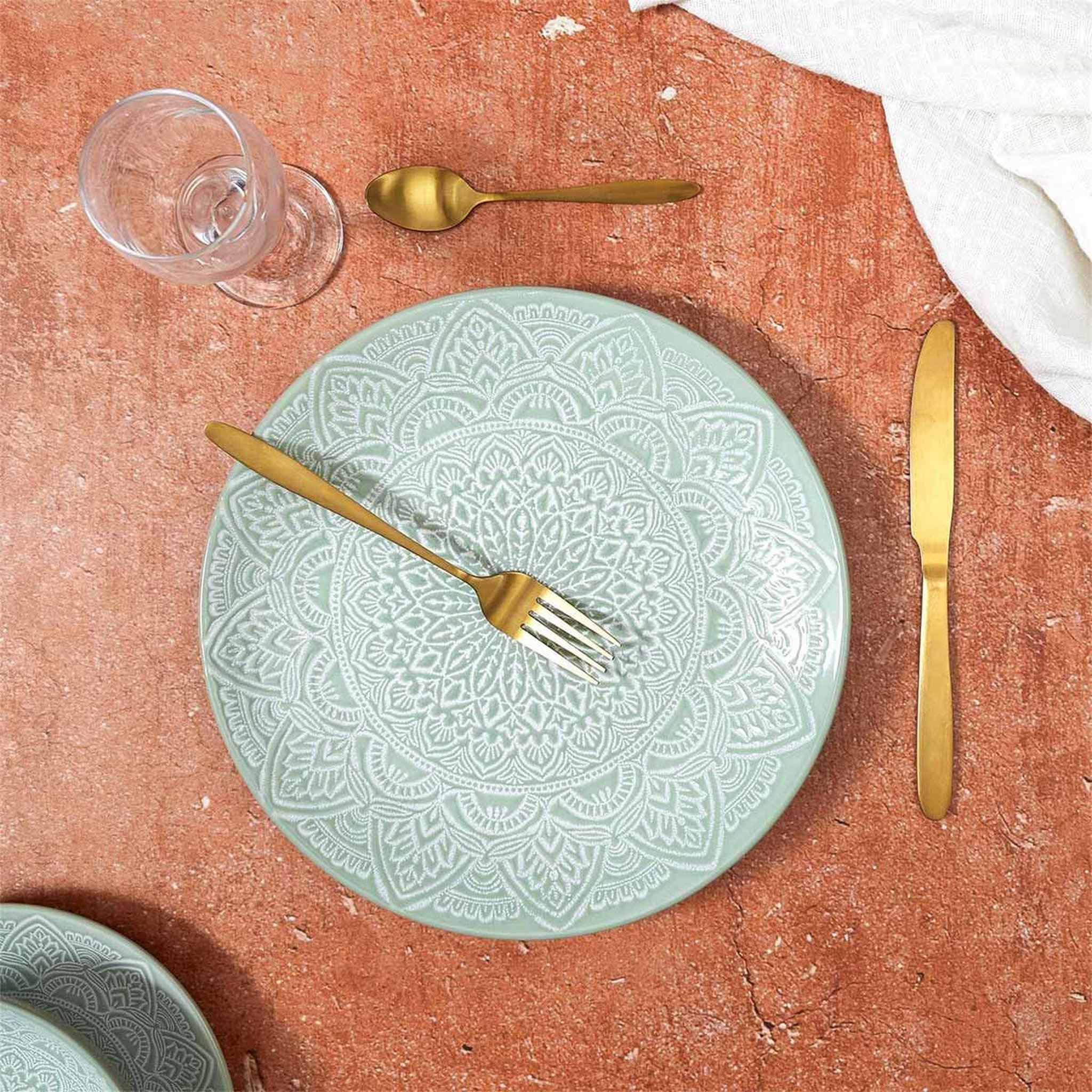 Voir la diapositive 3 : The Home Deco Factory Lot de 6 assiettes plates  sahara  27cm vert