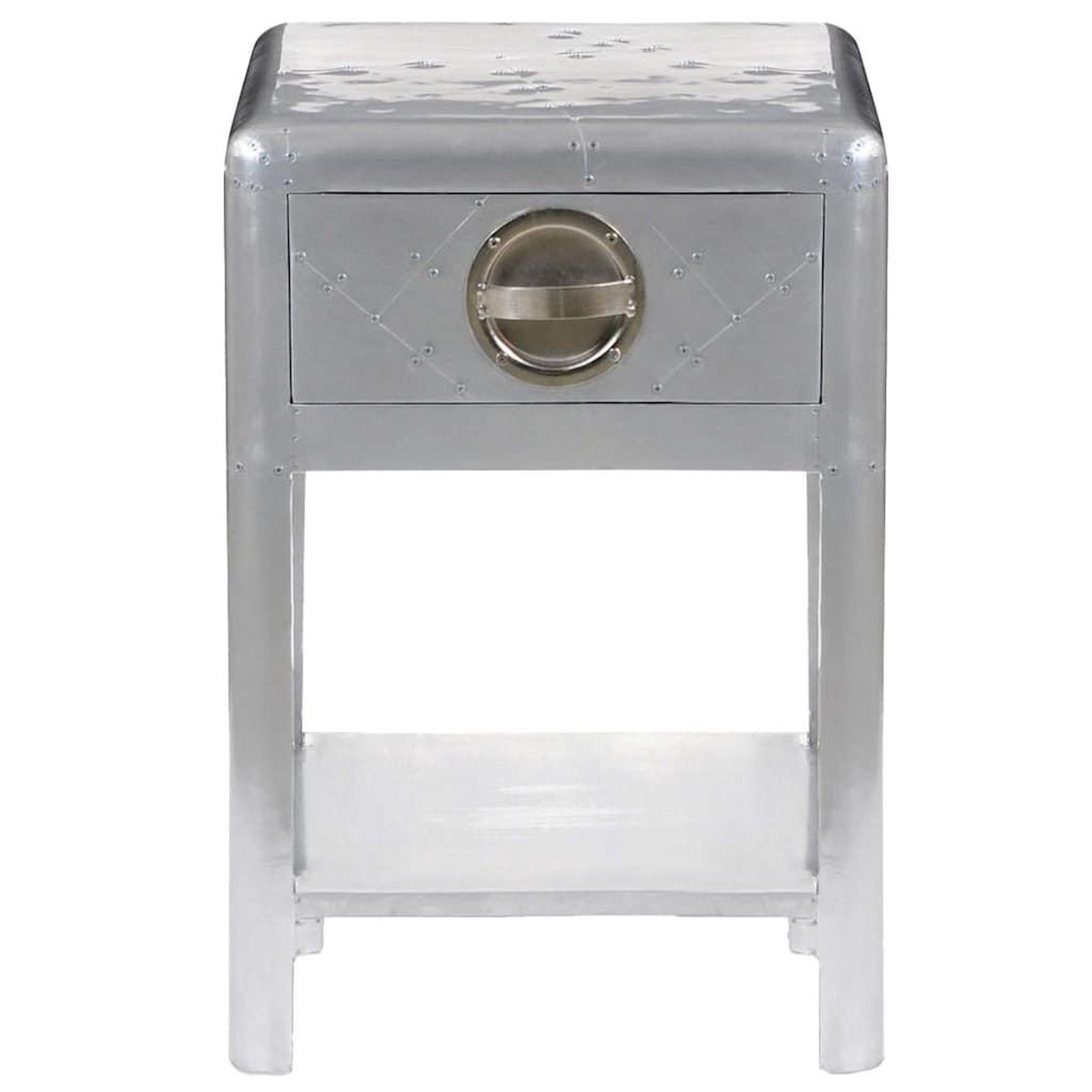 Voir la diapositive 4 : VIDAXL Table de coin avec 1 tiroir vintage style d'aviation