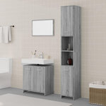 VIDAXL Ensemble de meubles de salle de bain 3 pcs Sonoma gris