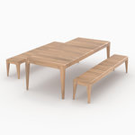 Rendez vous déco Table et bancs de jardin en bois de teck recyclé 10 personnes-Nonza