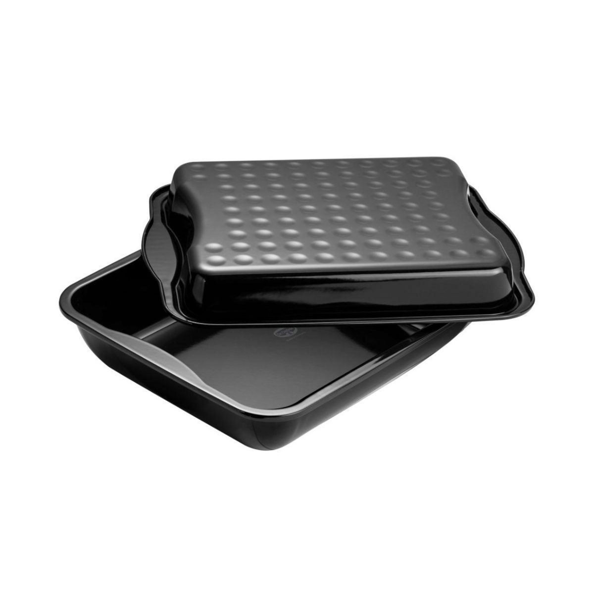 DR.OETKER Plat à four avec couvercle en acier émaillé 42 x 34 cm Dr. Oetker Back-Idee Kreativ
