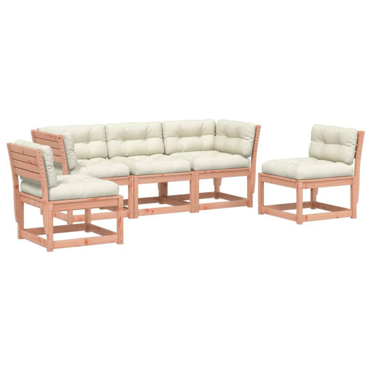 VIDAXL Salon de jardin 5 pcs avec coussins bois massif douglas