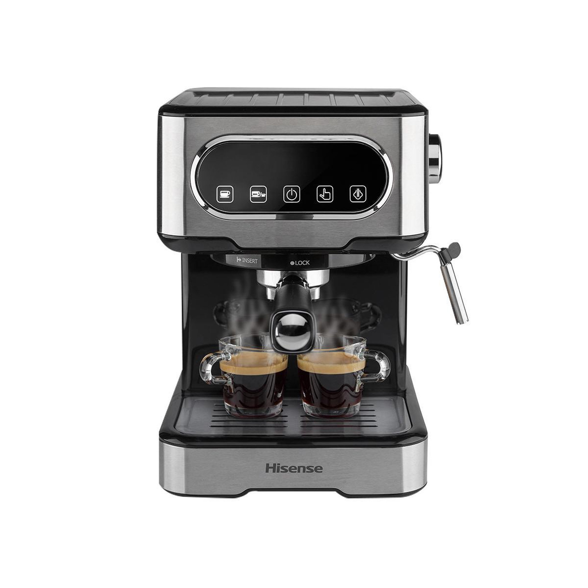 Voir la diapositive 3 : Hisense Machine à café manuelle Hisense HESCM15DBK 1,5 L 1000 W Gris acier