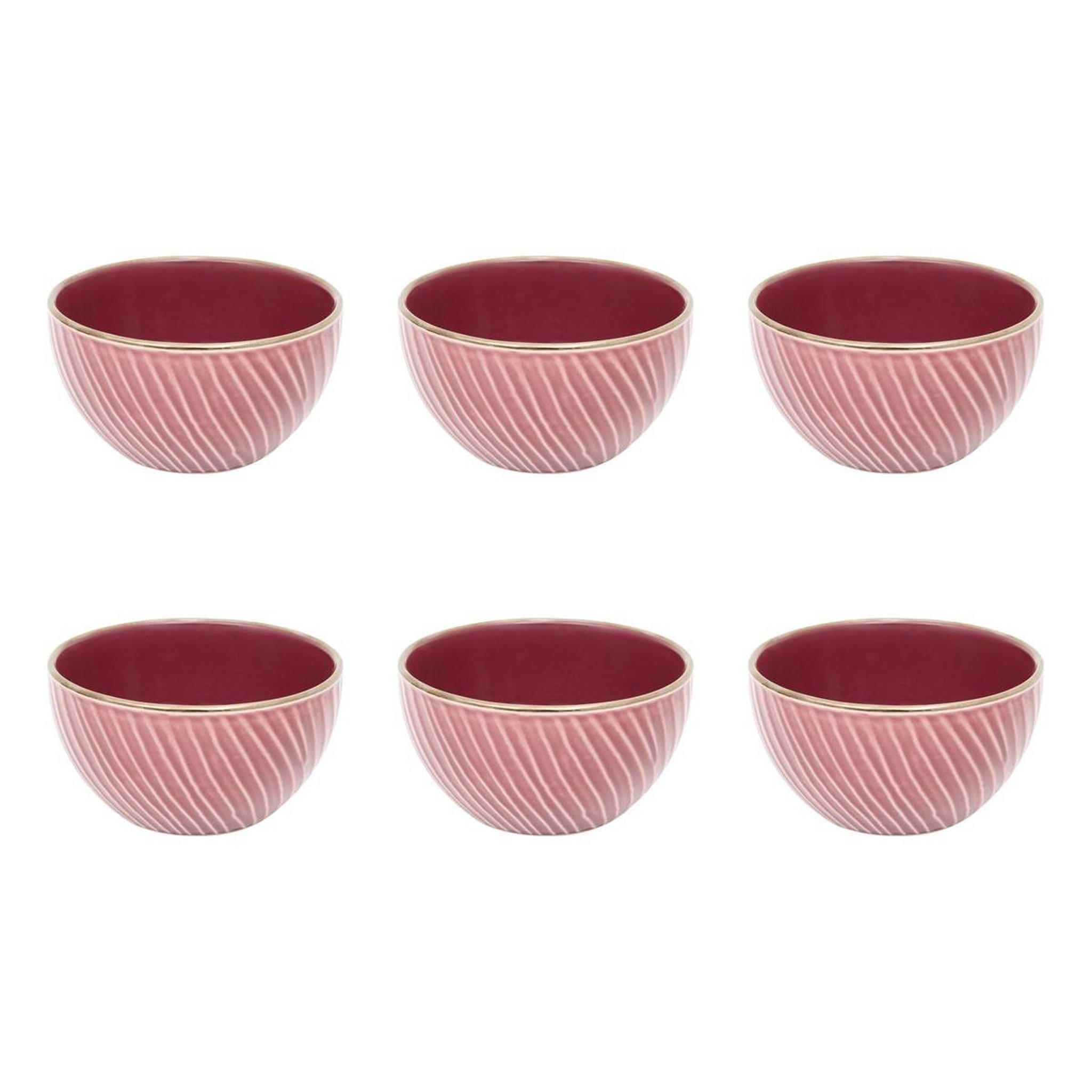 SECRET DE GOURMET Lot de 6 bols en faïence  ella  65cl rouge grenat