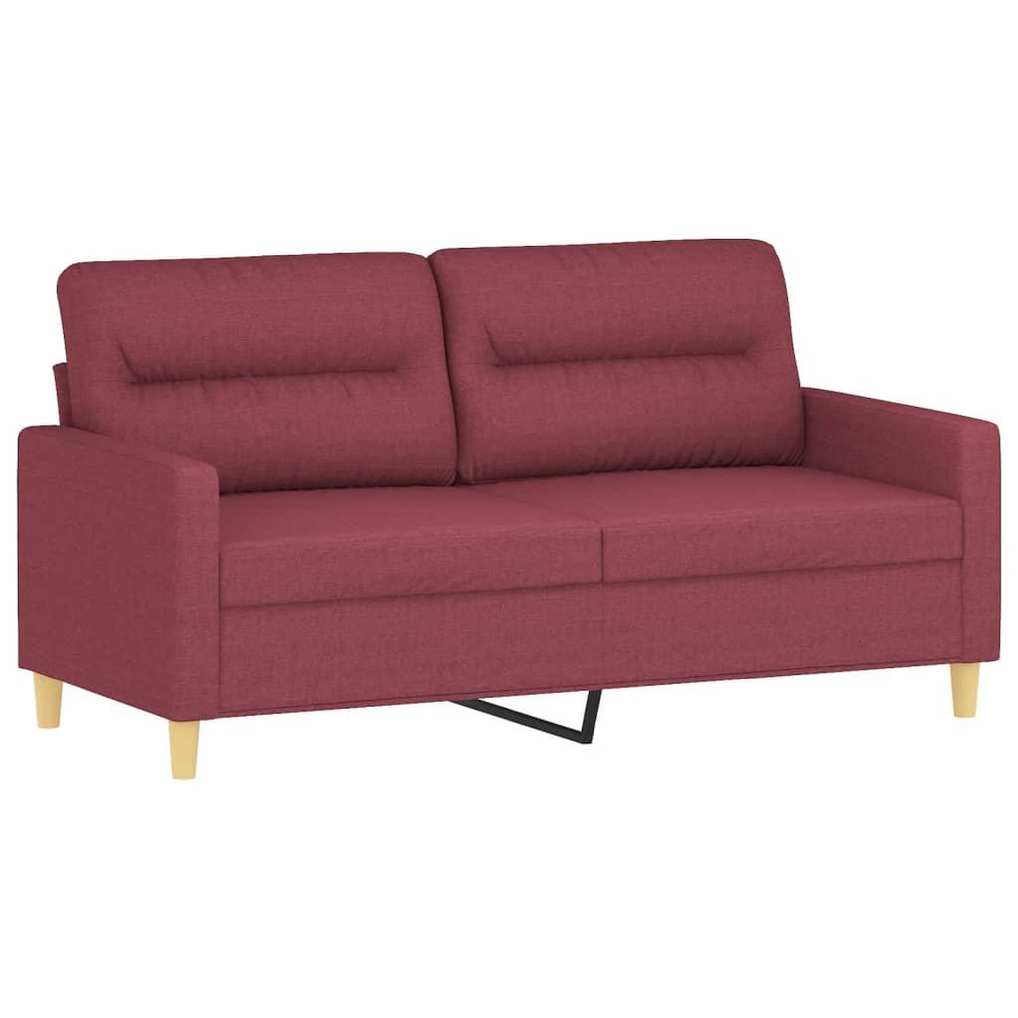 Voir la diapositive 2 : VIDAXL Canape a 2 places Rouge bordeaux 140 cm Tissu