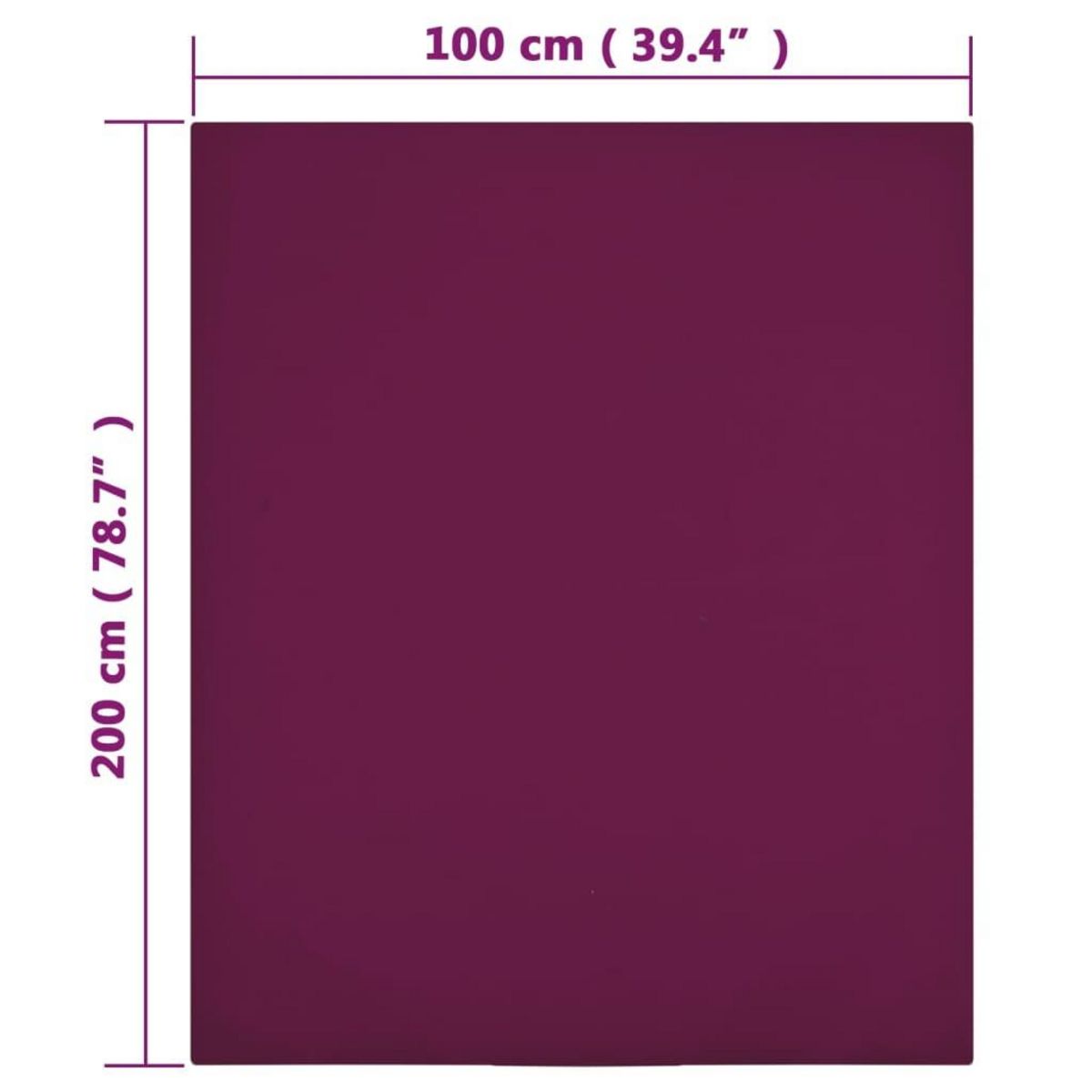 VIDAXL Draps-housses Jersey 2 pcs Bordeaux 100x200 cm Coton