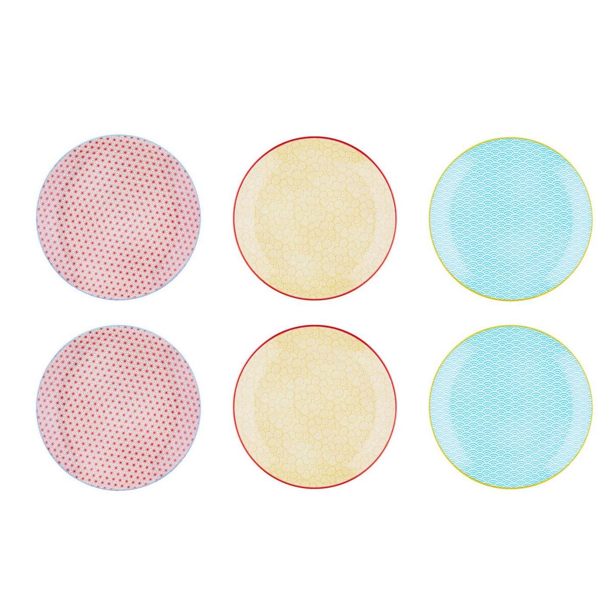 BJORN Assiette PATTERN Ø26cm - 6 pièces - Color