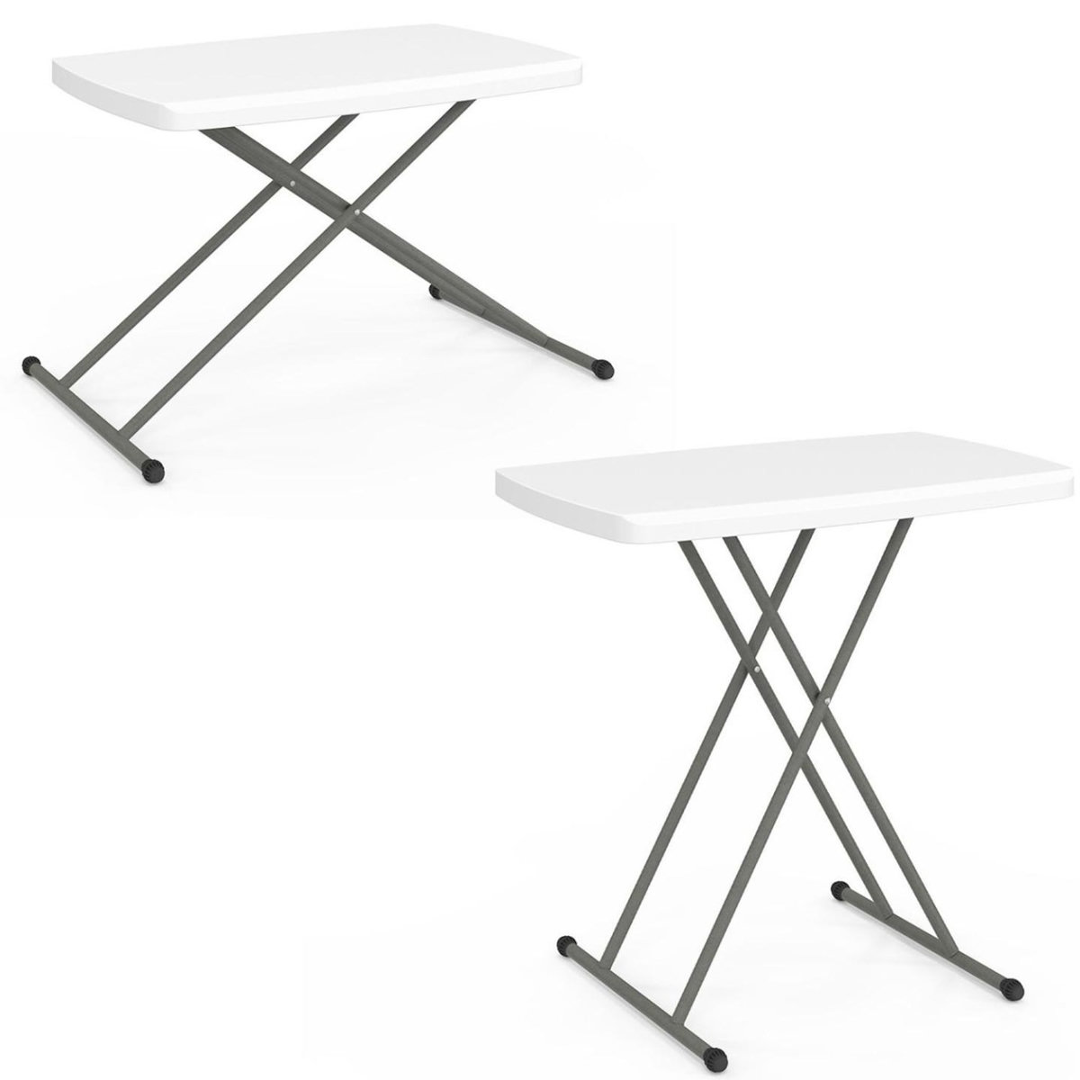 ID MARKET Table pliante à hauteur réglable 3 positions pour extérieur intérieur camping