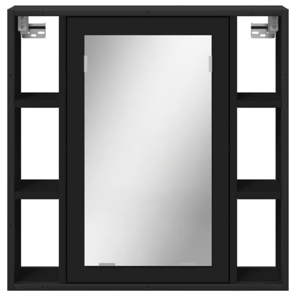 VIDAXL Armoire de salle de bain a miroir noir bois d'ingenierie