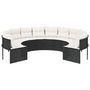 Voir la diapositive 3 : VIDAXL Canape de jardin avec coussins rond noir resine tressee