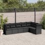 Voir la diapositive 1 : VIDAXL Salon de jardin 7 pcs avec coussins noir resine tressee