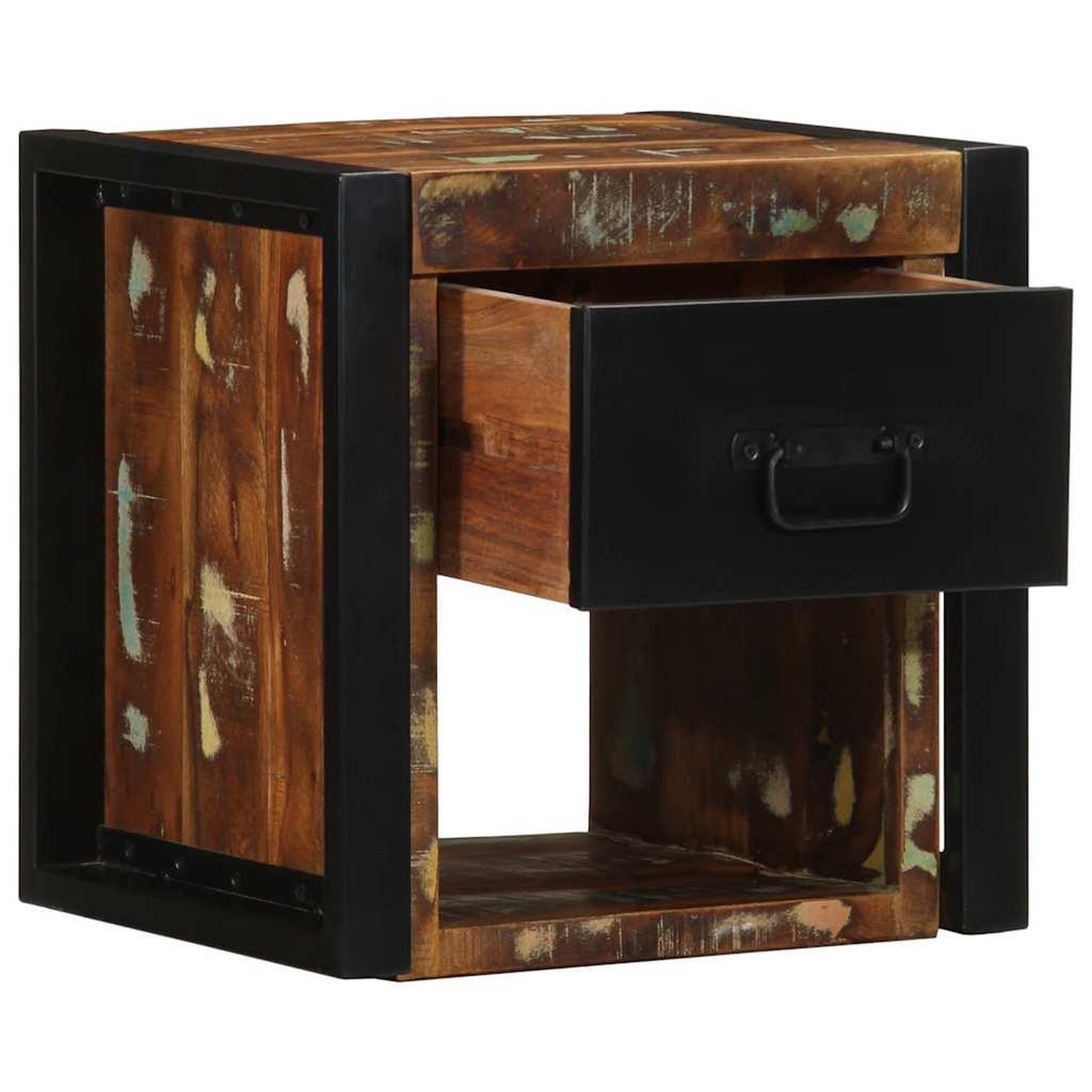Voir la diapositive 2 : VIDAXL Table de chevet multicolore 40x35x40 cm bois de recuperation
